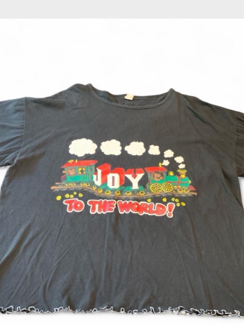 Vintage oversized “OSFA”90s Black 100% cotton Christmas t-shirt